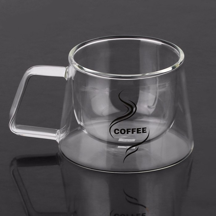 Cangkir Kopi Doomed Double Glass Coffee Mug 200ml