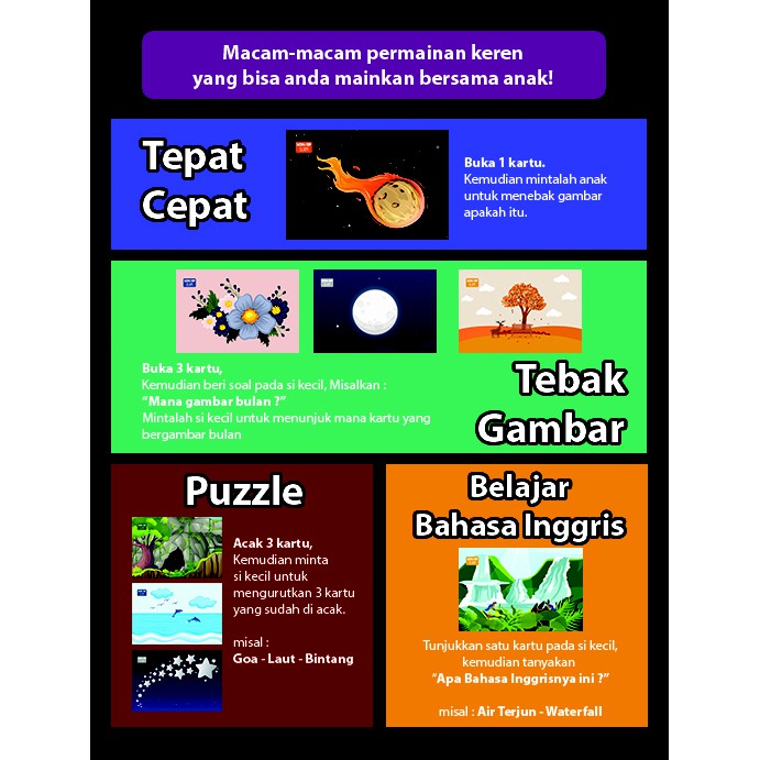 [1KG=10PCS] Konsep Flashcard Alam / Flash Card / Mainan Edukasi Kartu Pintar Anak Terlengkap