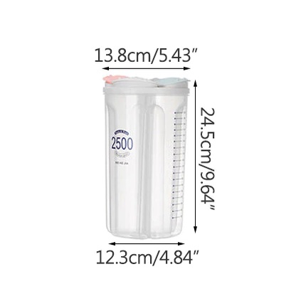 Retaily - HL0225 Food Storage Toples Makanan Wadah Tempat Penyimpanan Cereal Makanan Kering 2500ML 4 SLOT