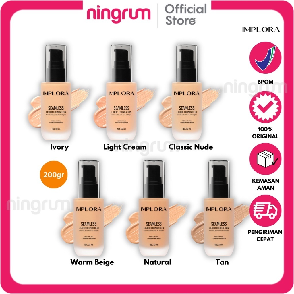 Ningrum - Implora Seamless Liquid Foundation 100% Ori BPOM - 5111
