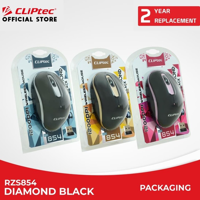 Cliptec RZS854 Diamond Black Wireless Mouse Optik