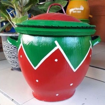 PRODUSEN  TERMURAH  Bak Sampah Karet Strowberry / Tempat Sampah Ban Bekas
