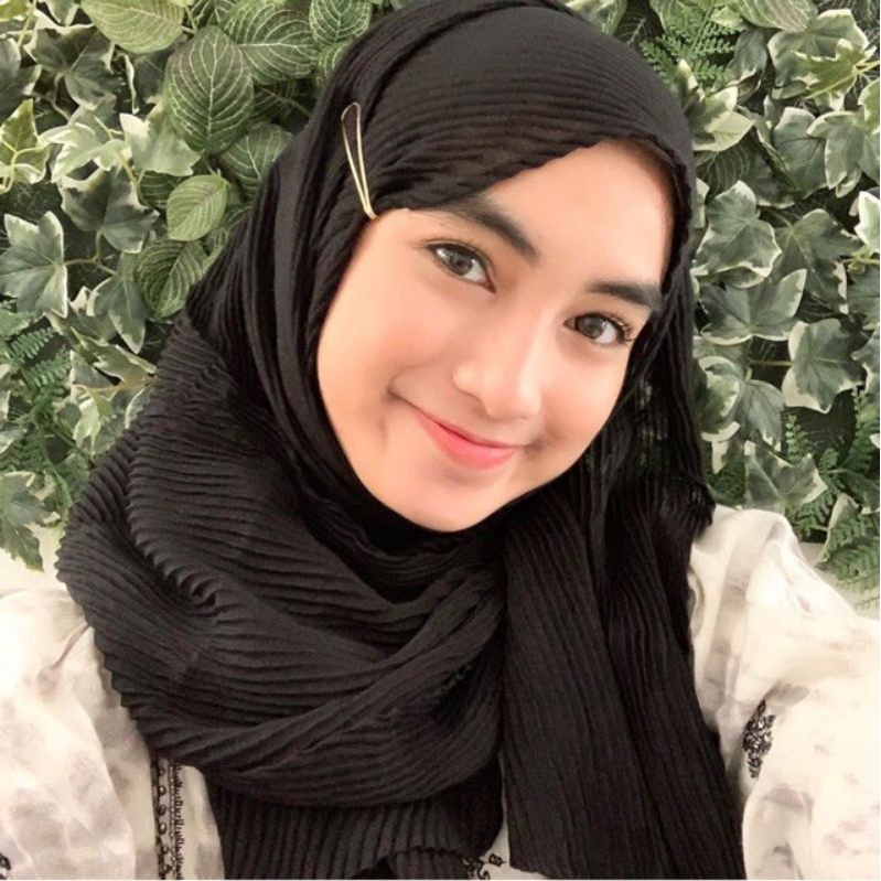 pashmina plisket premium/pashmina hyget termurah/pashmina hijab-Hitam