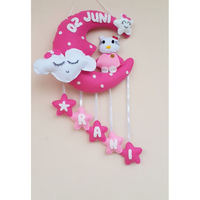 boneka nama hanging door hello kitty