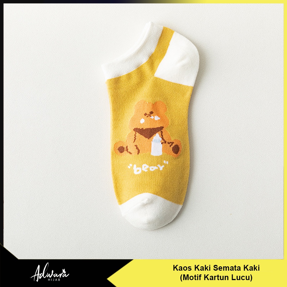 Kaos Kaki Wanita Pendek Semata Kaki Motif Kartun Karakter Lucu Gaya Fashion Korea