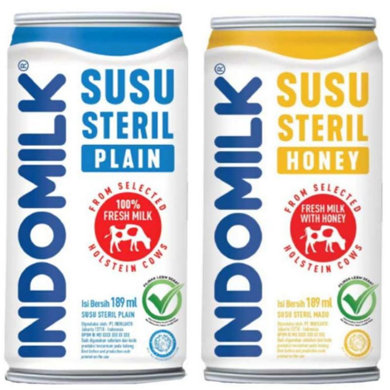 

BARU! Indomilk Susu Steril Plain/Honey 189ml