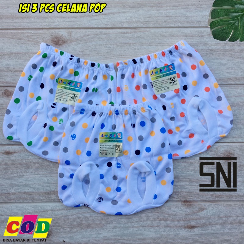 Kualitas Premium - 3 PCS Celana Bayi Baru Lahir Celana POP celana Kacamata SNI Almeera Baby and Kids