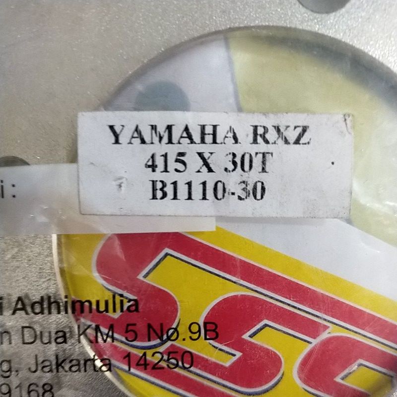 SSS RK TK 415 RX GEAR GER BELAKANG RXZ  JUPITER VEGA RX KING JUPITER Z VEGA R mx135 Ger tipis-SSS 415 x 30