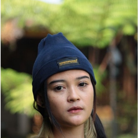 beanie hat bordir thanksinsomnia topi kupluk rajut pria wanita distro