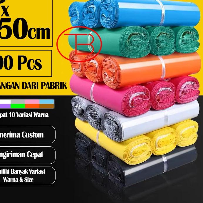 

ペ Plastik Packing Baju Olshop / Polymailer Glossy LDPE 35X50CM ISI 100PCS Lentur Tidak Mudah Sobek Lem Perekat Baru