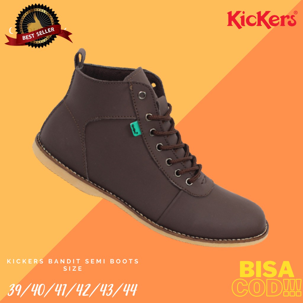 HOT PROMO!! Sepatu Boots Klasik Kickers Bandit Coklat Sepatu Kikers Pria Kerja Terlaris