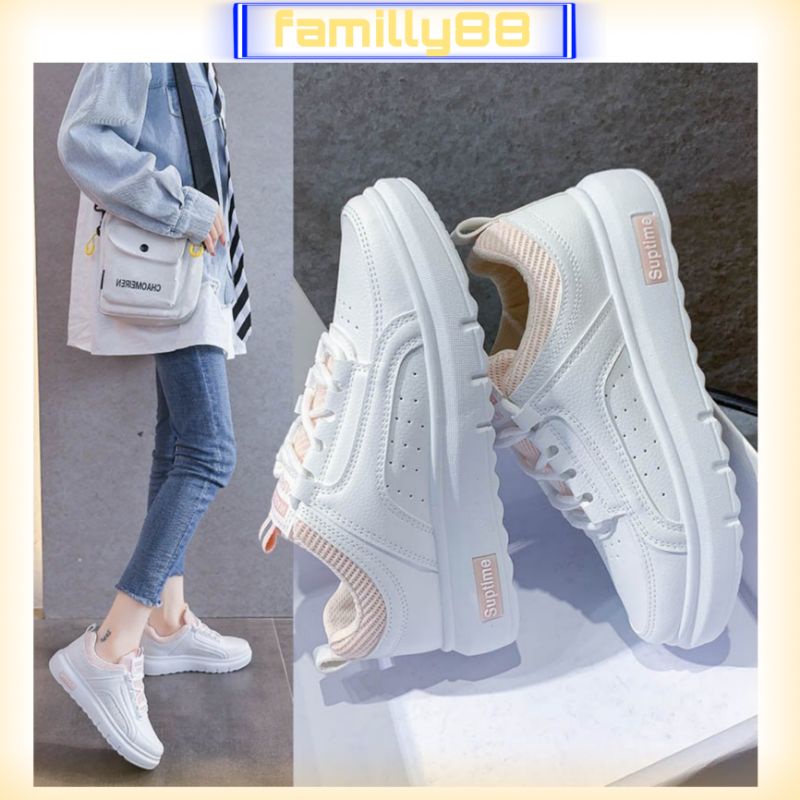 COD AC K198 Sepatu Sneakers Import Wanita Sepatu Kanvas Putih