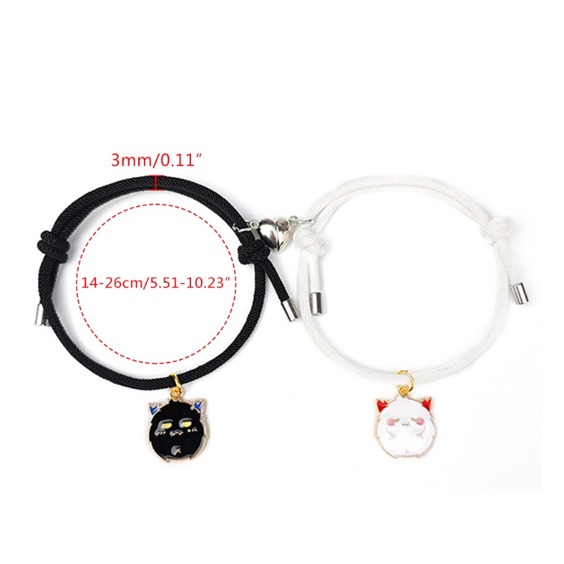 Zzz 2PCS Gelang Tali Kepang Adjustable Dengan Magnet Untuk Pasangan / Pria / Wanita