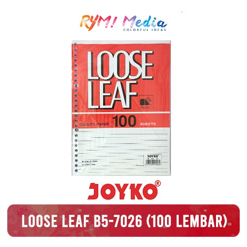 

JOYKO Loose Leaf B5 - 7026 - 100 lembar / Isi Kertas File Binder Paper