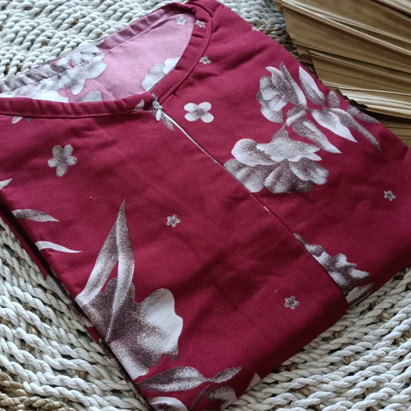 GAMIS KATUN JUMBO JEPANG MOTIF SUNRISE RASTI ETNIK RETRO POLKADOT VINTAGE MAYUNG BUSUI GAMIS SUNRISE-M-12