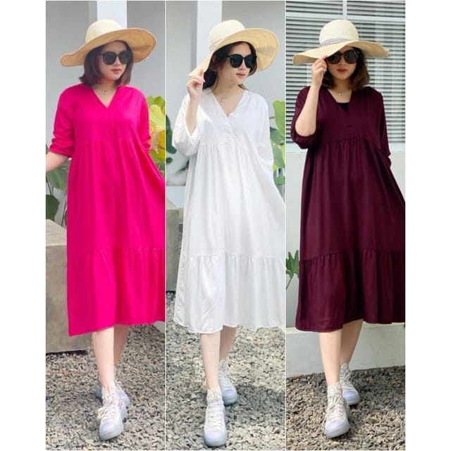 VICTORIA MIDI DRESS WANITA II DRESS KIMONO || DRESS KANZIA || DRESS TERVIRAL