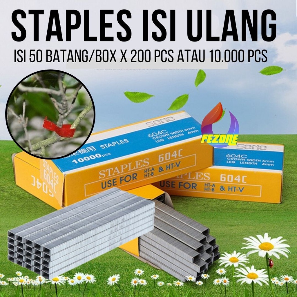 Staples Isi Ulang Tapetool Pengikat Lanjaran Tanaman Berkebun FEZONE