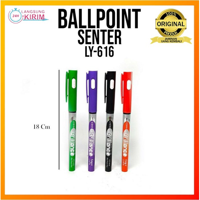 

[BISA COD] Pena Pulpen Alat Tulis + Senter Led Light Pen