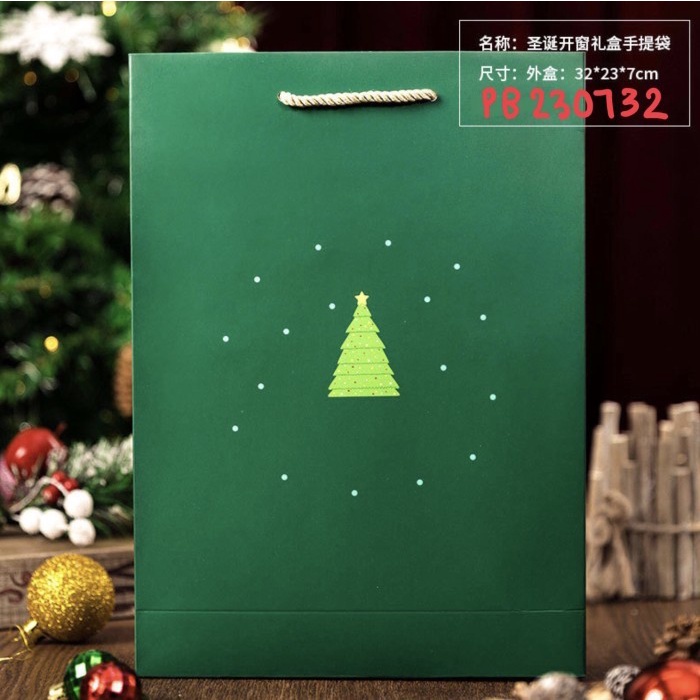 

Paper Bag Hijau Natal PB230732 Tas Christmas PB23