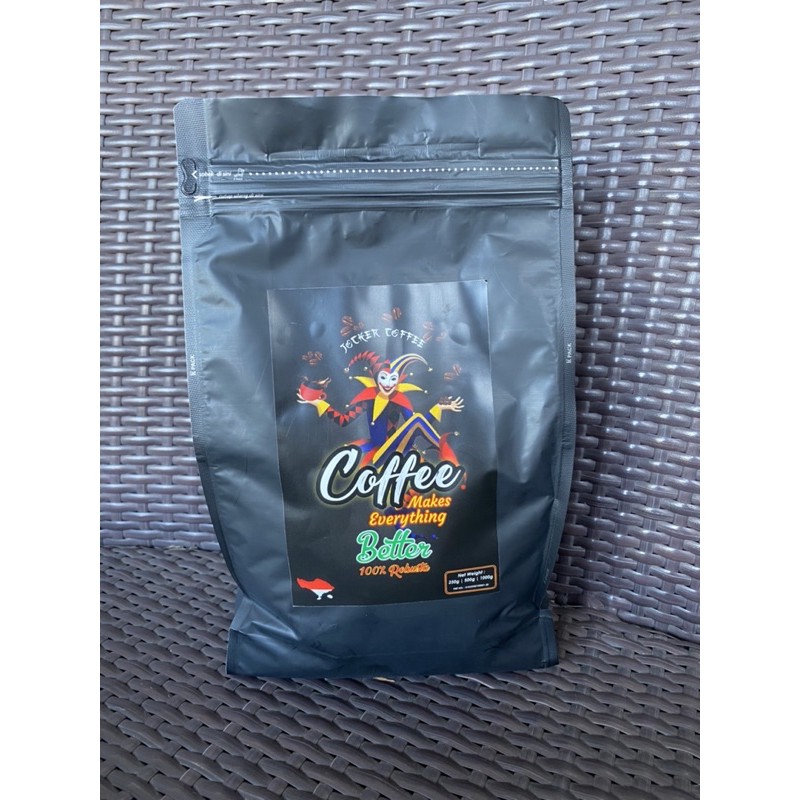 

Kopi Robusta Roasted Beans Grade A 500g Jocker Coffee