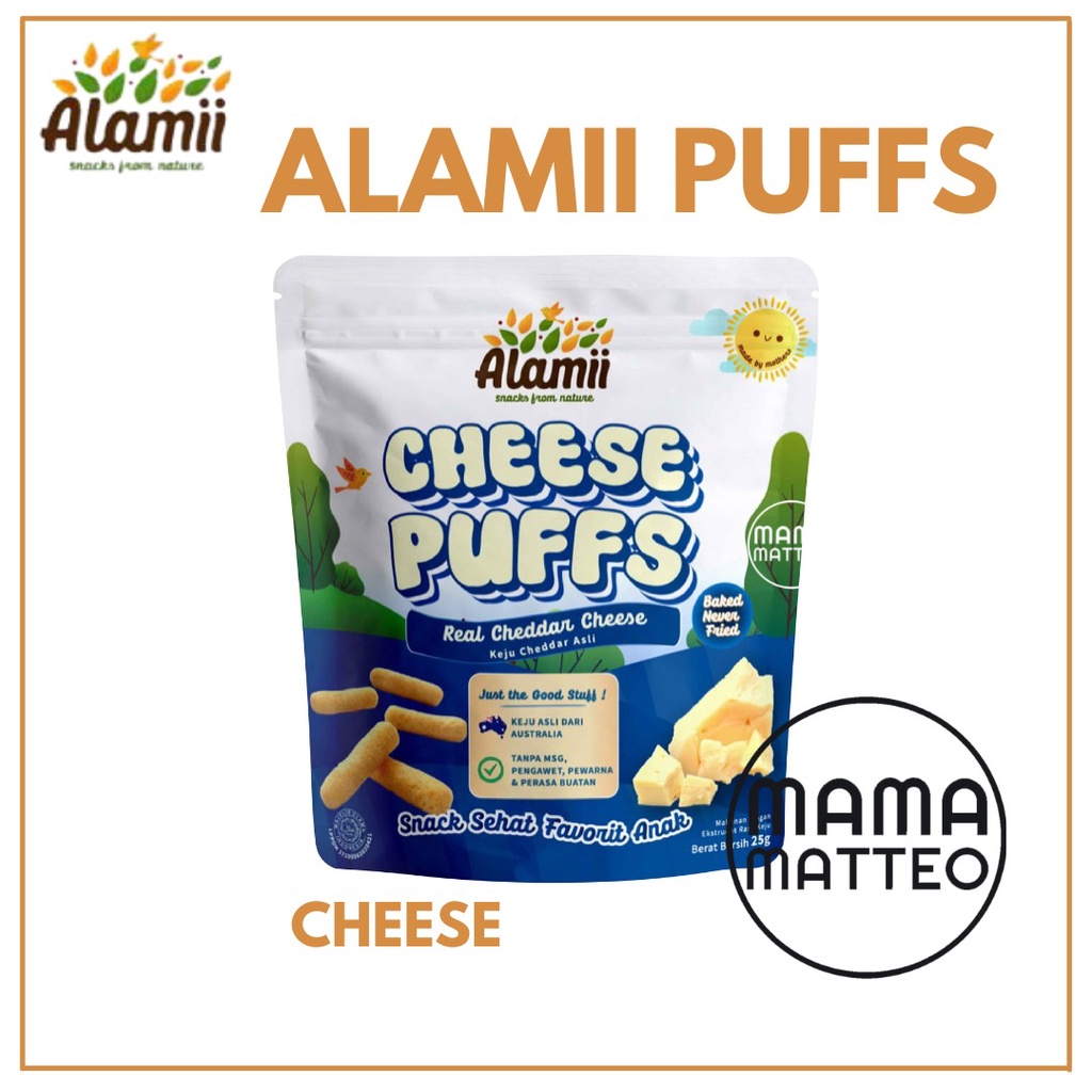 ALAMII PUFFS Snack Bayi Anak / Baby Food Snack Kids / Cheese Golden Veggie Peanut Butter Strawberry Yoghurt Chocolate Cheesy Tomato Chicken Mushroom Keju / ALAMI BANDUNG