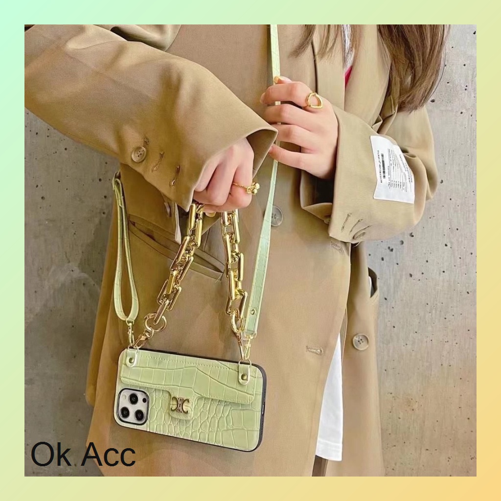 Jual Case + tali + rantai warna Macaron lucu cantik i panjang pinggang bahu Iphone 7 8 7+ 8+ X Xr Xs Max 11 12 13 Pro Max FH35