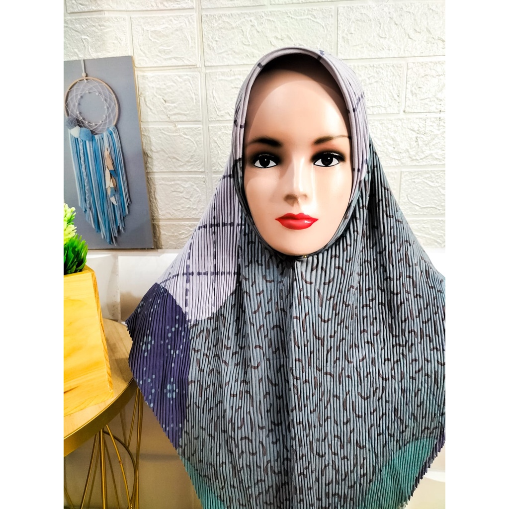 JILBAB SEGIEMPAT PLISKET MOTIF POM-POM / HIJAB SEGIEMPAT PLISKET CANTIK TERBARU KERUDUNG PREMIUM