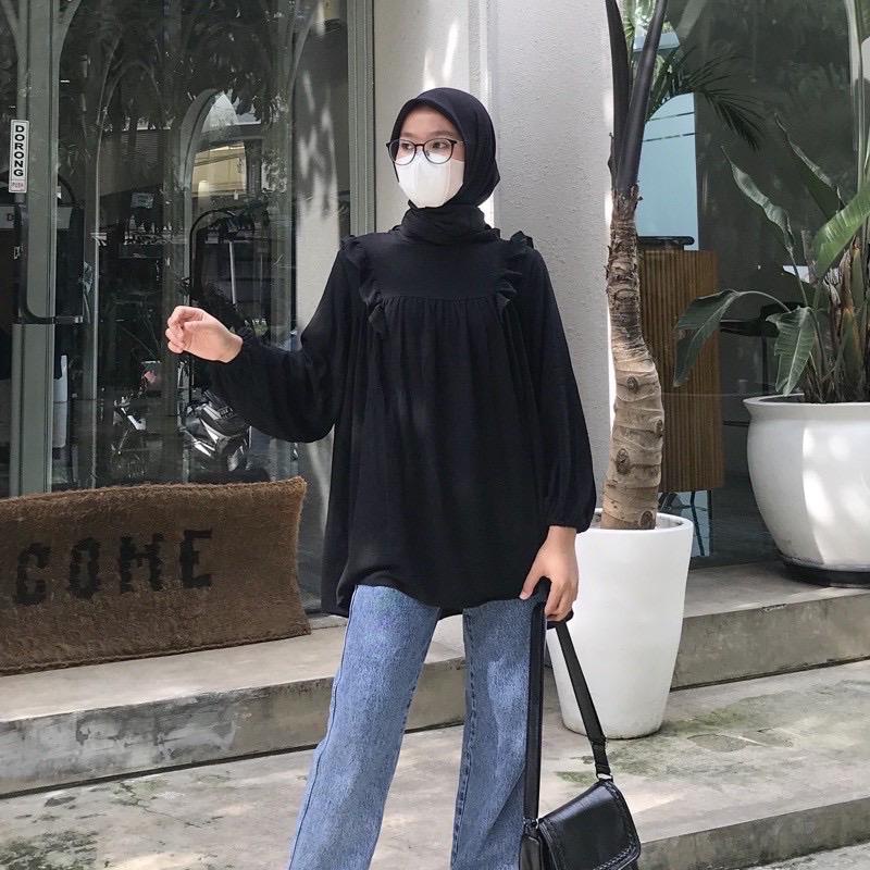1KG MUAT 5PCS | SHENA TOP BIANCA HELWA BLOUSE RUFFLE AIRFLOW CRINKLE HITS OOTD SELEBGRAM FASHION GROSIR WANITA