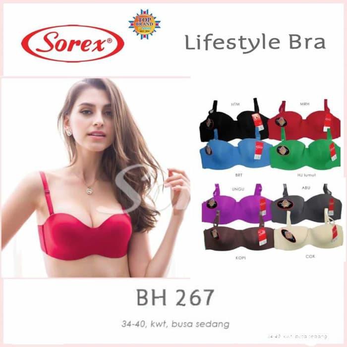 MURAH MERIAH Bra Sorex 267 Bra Robot Setengah Cup Tanpa Jahitan  Seamless - Hitam, 38  GROSIR OPEN