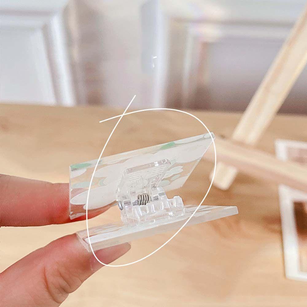 [Elegan] Klip Kertas Persegi Lucu Akrilik Motif Tulip Perlengkapan Kantor Test Paper Folder Stationery Sealing Clip