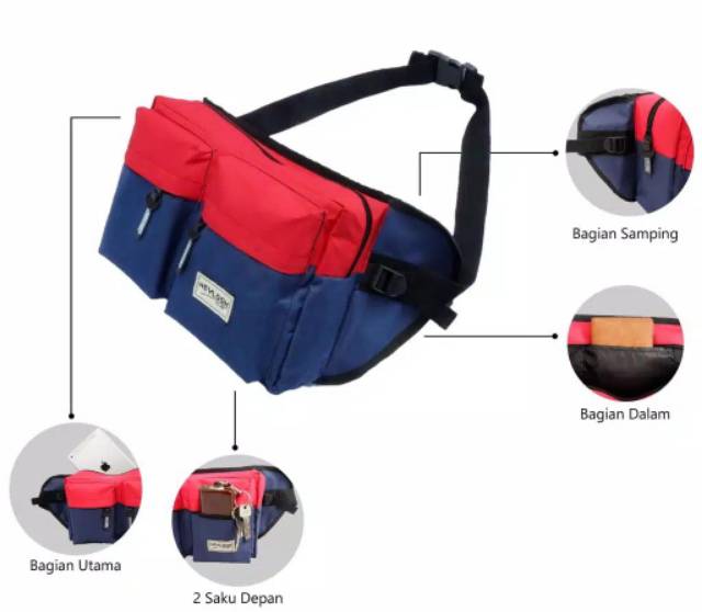 Waist bag selempang saku dua RARIDO products