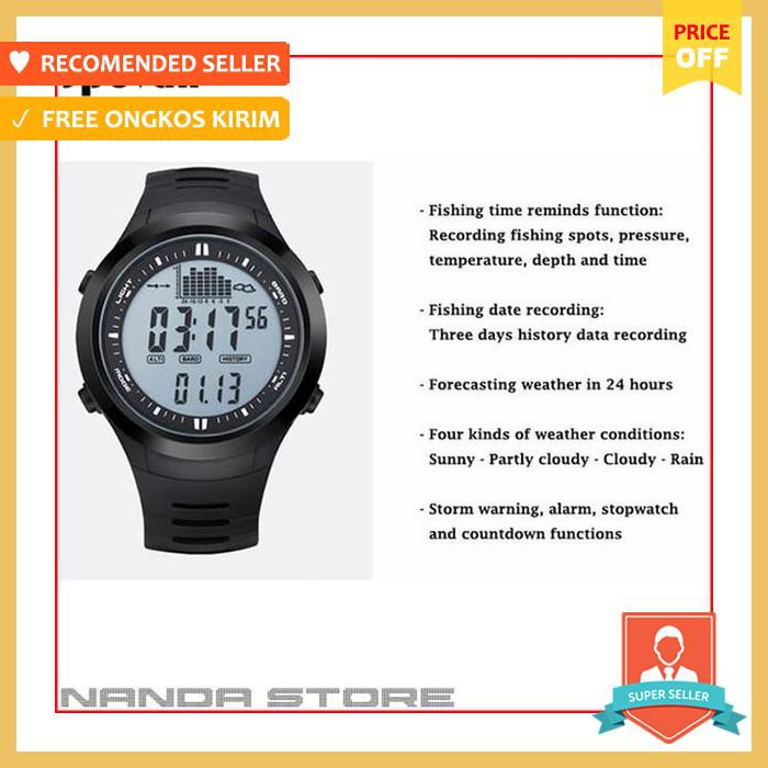 Jam Tangan Spovan Barometer Altimeter Barometer Water Resistant Hitam