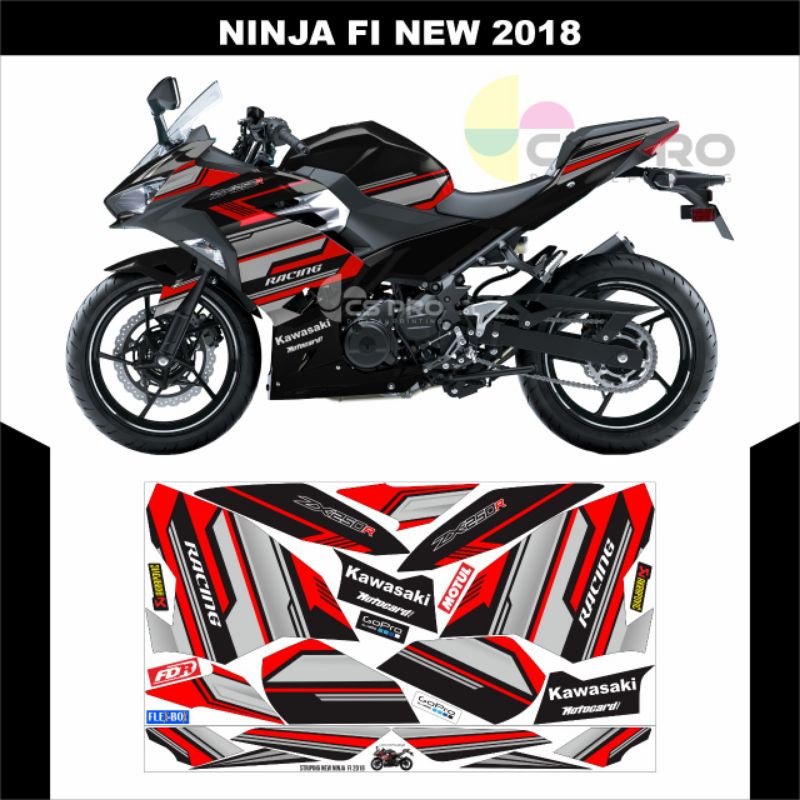 DECAL STRIPING MOTOR NEW NINJA 250 FI / DECAL STIKER KAWASAKI NINJA 250 FI NEW 2018 / DECAL STOCK NI