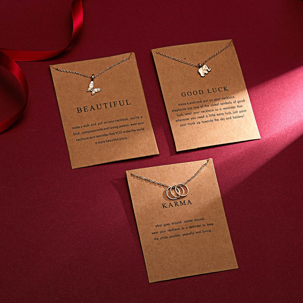 Women necklace paper card pearl alloy animal necklace Korean fashion pendant jewelry factory wholesale