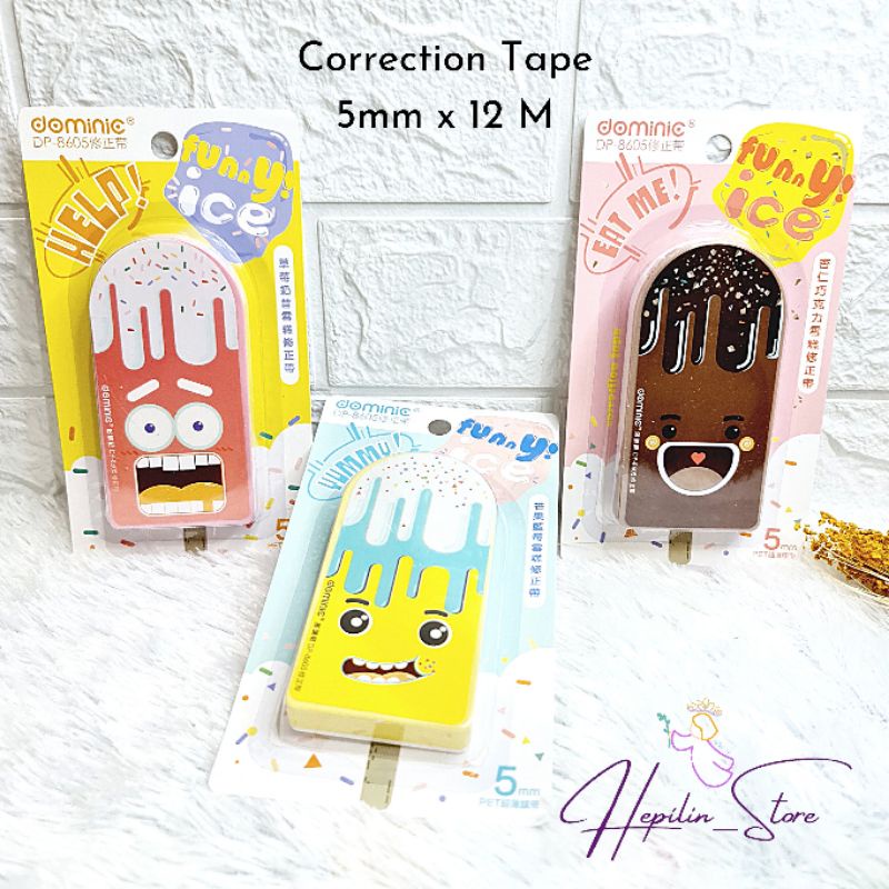 

Tipe X Kertas Besar Roll Fancy / Tip Ex Ice Cream Roll / Correction Tape Roll 12 Meter