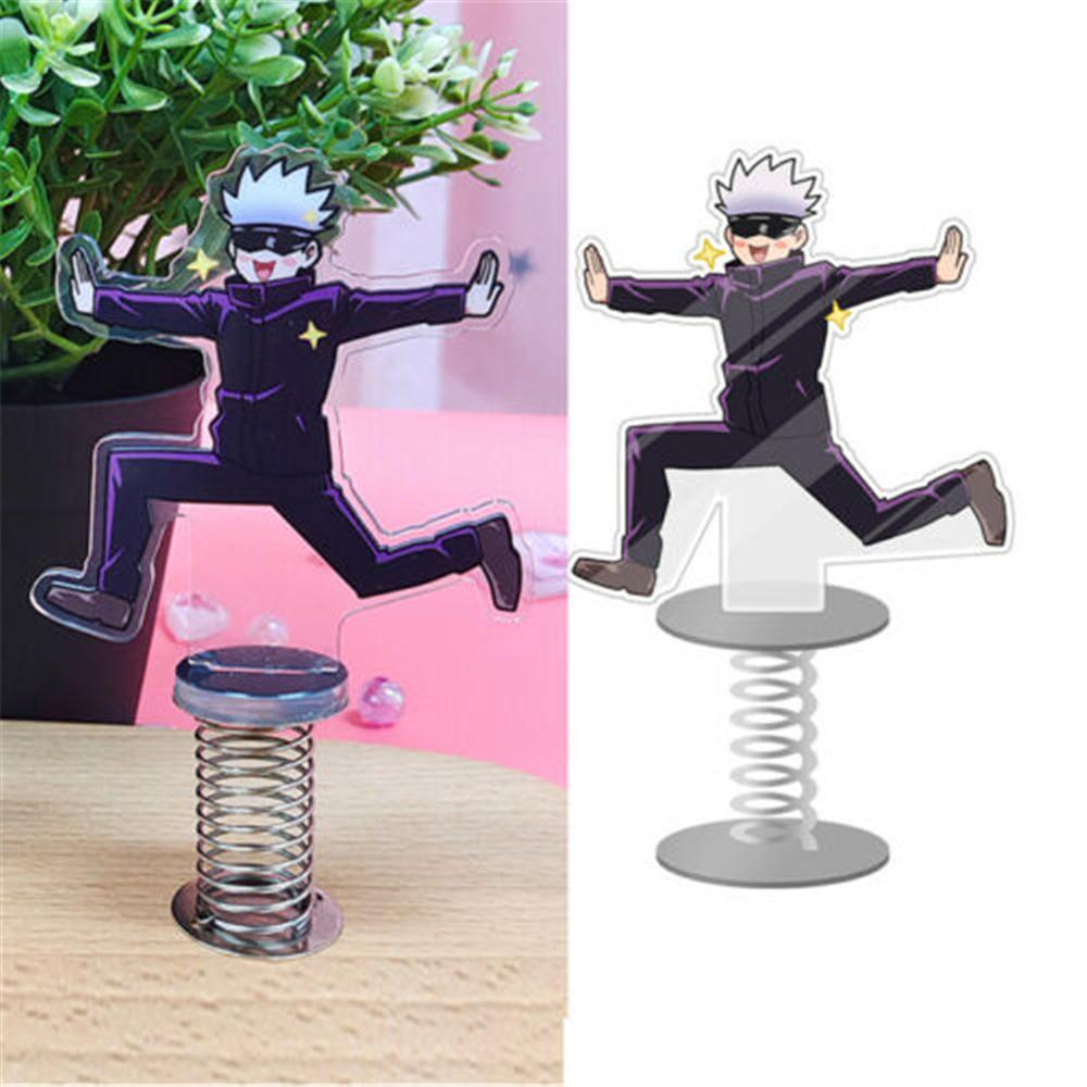 AUGUSTINA Jujutsu Kaisen Figure Stand Lucu Akrilik Dekorasi Meja Model Piring Standing Plate Desktop Hias Spring Figure Shake