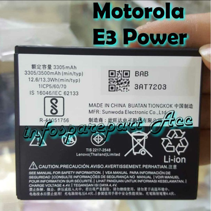 Baterai Moto E3 Power XT1706 GK50