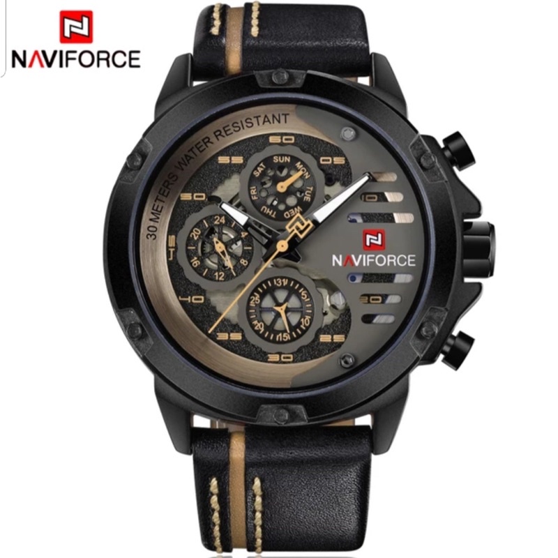 NAVI FORCE NF-9110M NAVIFORCE NF9110 NF 9110 JAM TANGAN PRIA ANALOG CHRONO AKTIF ORIGINAL GARANSI WA