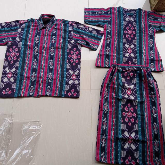 Cople baju tenun motif moumere A1