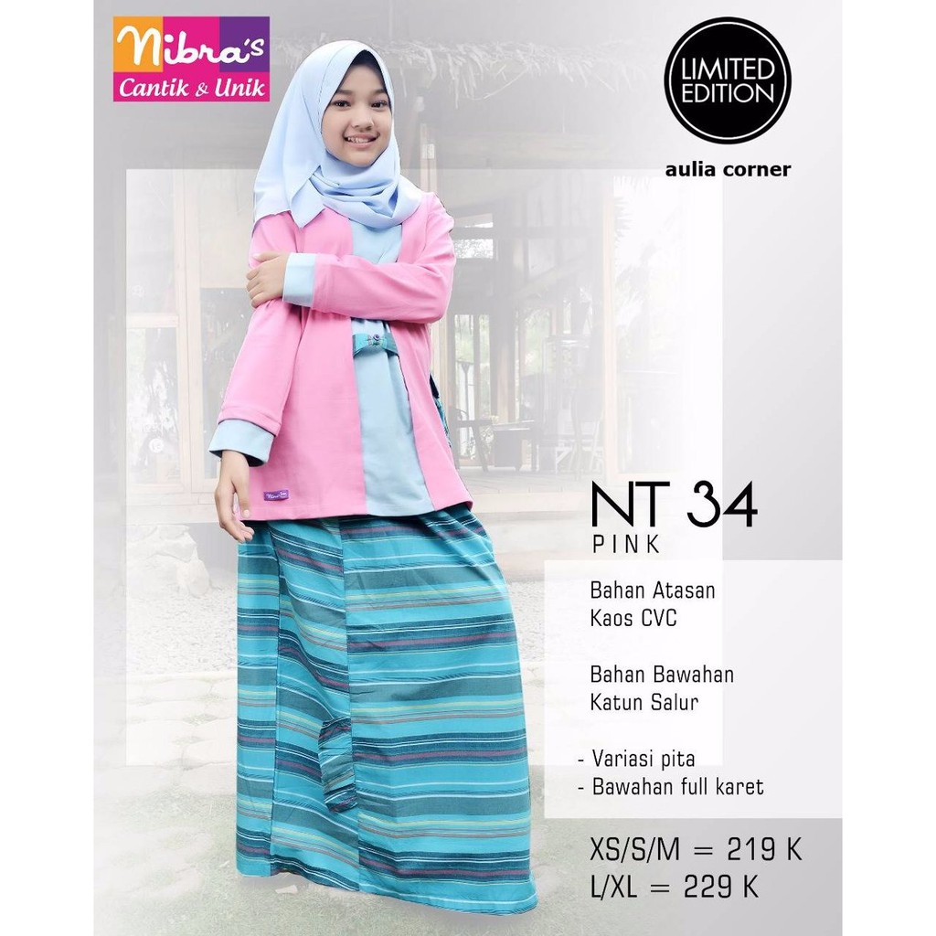 BARU Gamis Remaja Nibras NT 34 Pink Baju Anak Perempuan