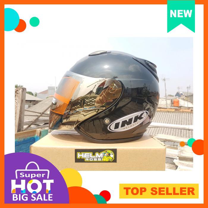 Helm Ink Centro Visor Iridium Silver Hitam Pelangi