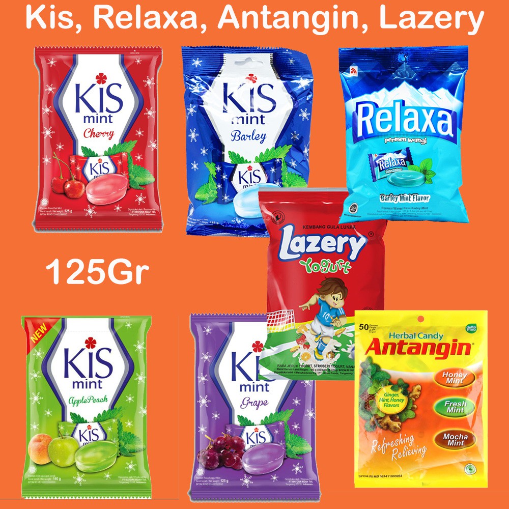 

Permen Kis, Relaxa, Lazery, Antangin kemasan Pack [125Gr]