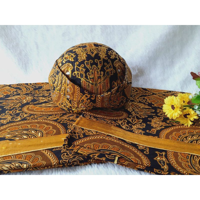 Setelan Kain Jarik Set Blangkon Solo Semen Romo Prodo Halus