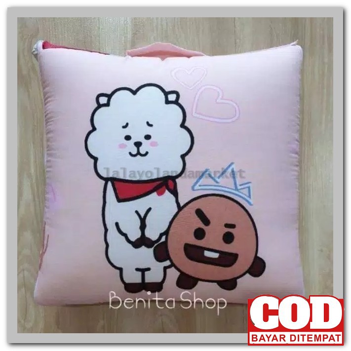 Balmut Bt21 Bts Bantal Selimut Karakter Tata Cooky Chimmy Koya Ma MC679 Balmut Mini Bt21 Springtim