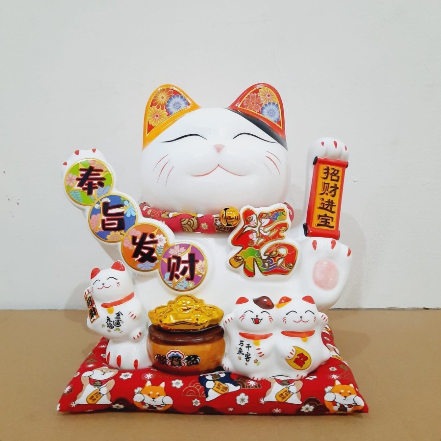 MANEKI KUCING PAJANGAN KUCING MANEKI NEKO KADO LUCKY CAT BESAR FU