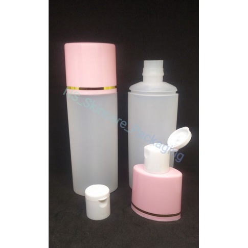 Botol putri 100ml natural tutup pink list gold / Botol toner / Botol sabun