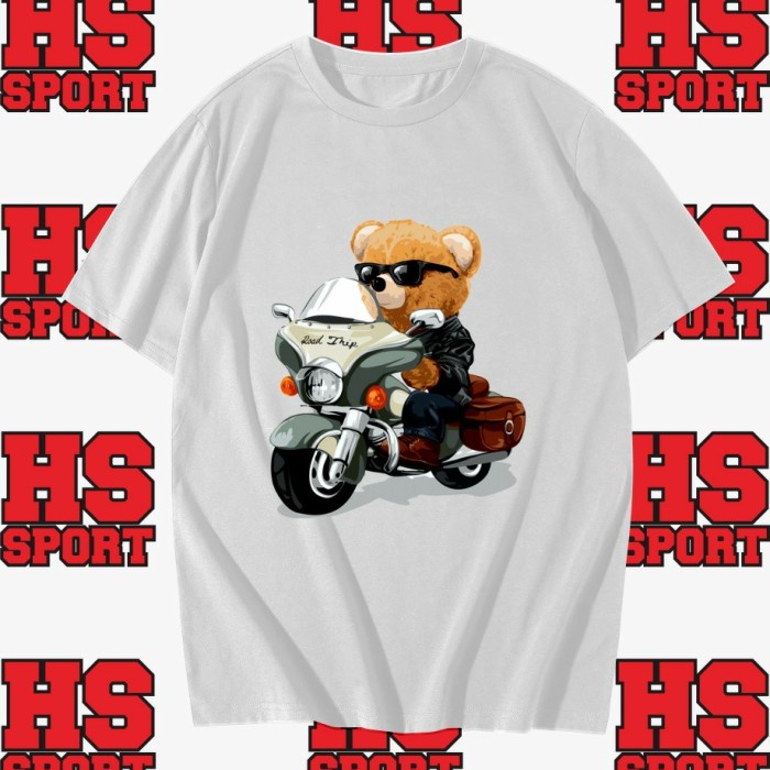 KAOS BEAR - BAJU BERUANG - TSHIRT BEAR - BAJU BEAR NAIK MOTOR GEDE