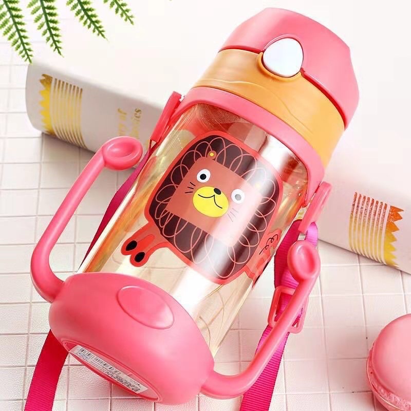 BOTOL MINUM ANAK TALI SEDOTAN DAN PEGANGAN / BABY BOTTLE WITH STRAP HANDLE AND STRAW