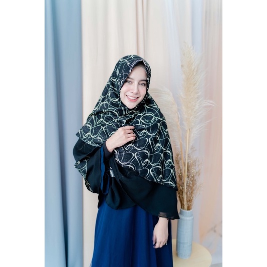 Koyu Hijab Instan Khimar Alshiela Black