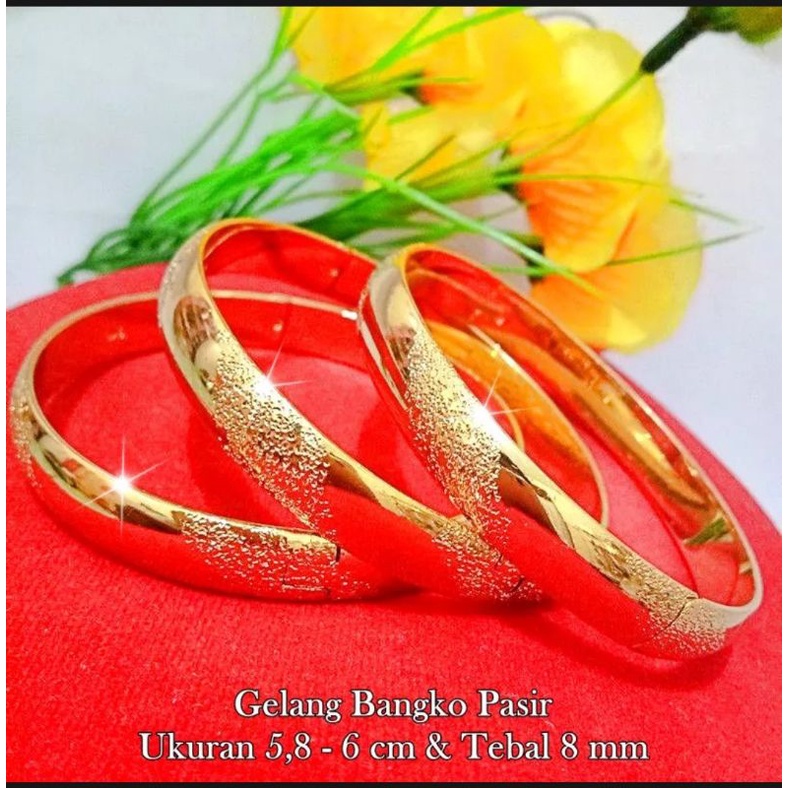 Gelang bangkok pasir lapis emas 24k anti karat kualitas premium